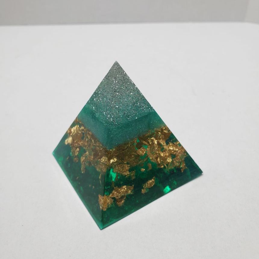 Small Green Resin Pyramid