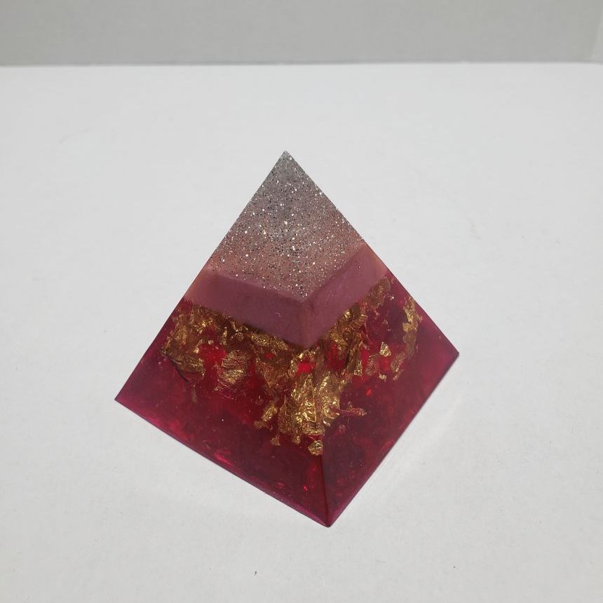 Small Red Resin Pyramid