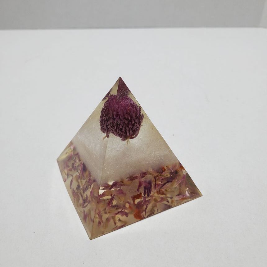 Small Flower Resin Pyramid